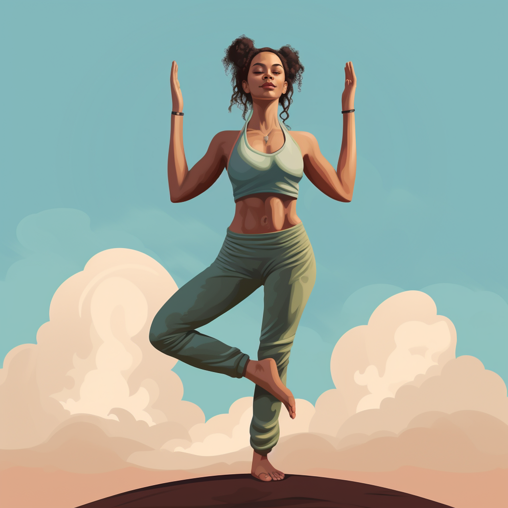 Woman in standing yoga pose