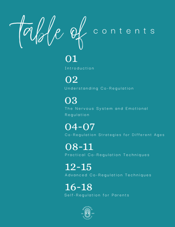 Co-Regulation for Parents Table of Contents